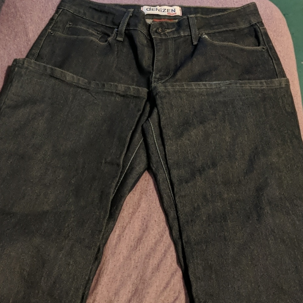 Levi's denizen boot cut dark wash jeans